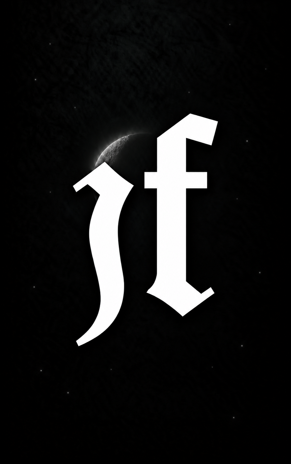 Logo de JF: monograma con luna y estrellas